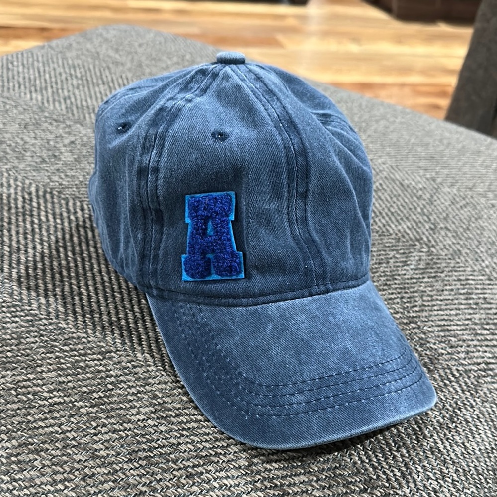 Blue Denim Cap with Blue Letter Patch